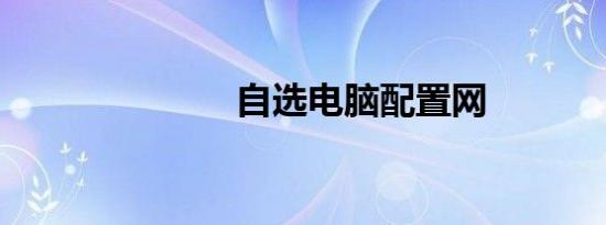 自选电脑配置网