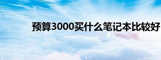 预算3000买什么笔记本比较好