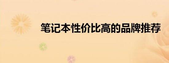 笔记本性价比高的品牌推荐
