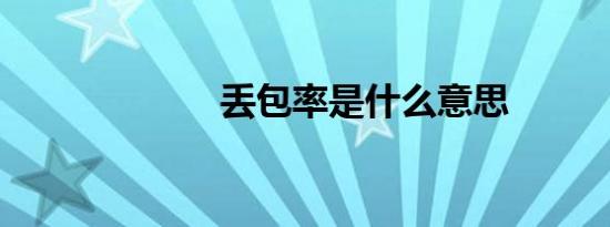 丢包率是什么意思