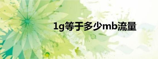 1g等于多少mb流量