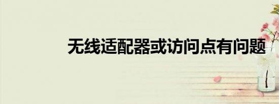 无线适配器或访问点有问题