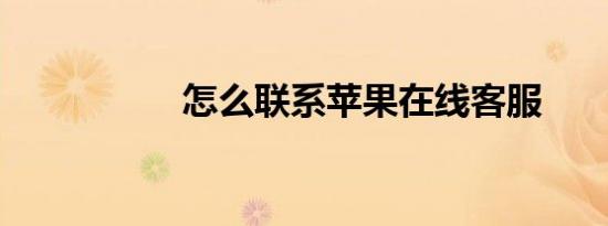 怎么联系苹果在线客服