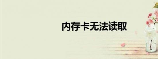 内存卡无法读取