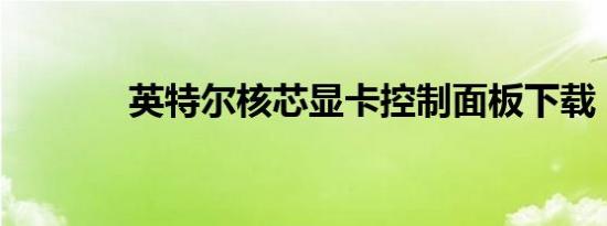 英特尔核芯显卡控制面板下载