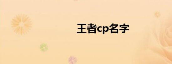 王者cp名字