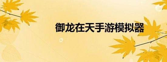 御龙在天手游模拟器