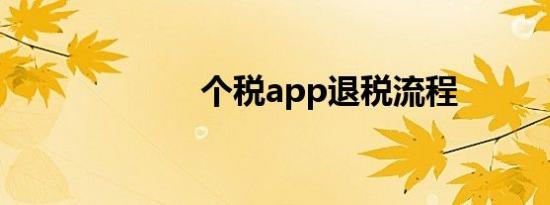 个税app退税流程