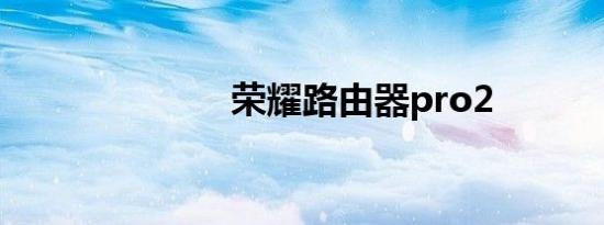 荣耀路由器pro2