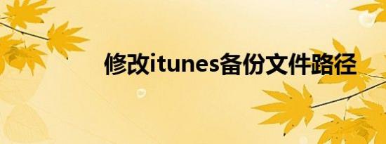 修改itunes备份文件路径