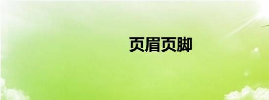 页眉页脚
