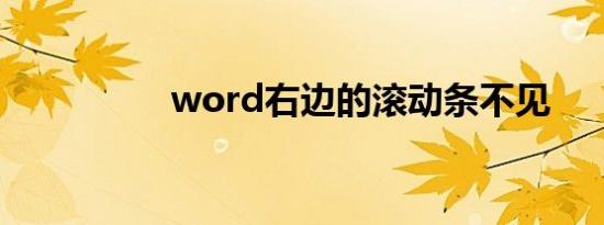 word右边的滚动条不见