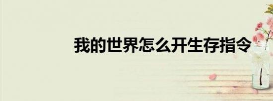 我的世界怎么开生存指令