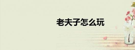 老夫子怎么玩