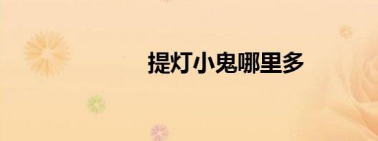 提灯小鬼哪里多