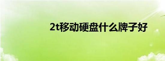 2t移动硬盘什么牌子好
