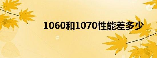 1060和1070性能差多少