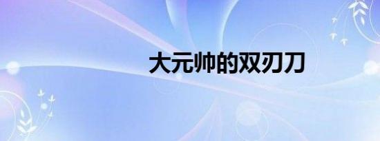 大元帅的双刃刀