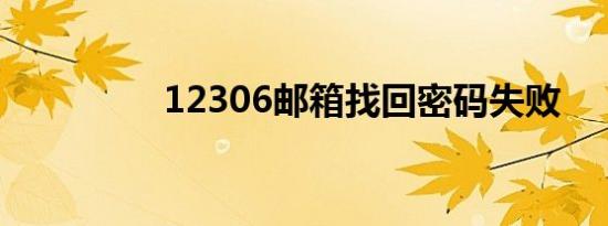 12306邮箱找回密码失败