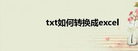 txt如何转换成excel