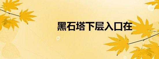 黑石塔下层入口在