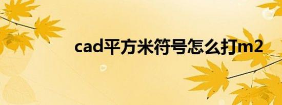 cad平方米符号怎么打m2