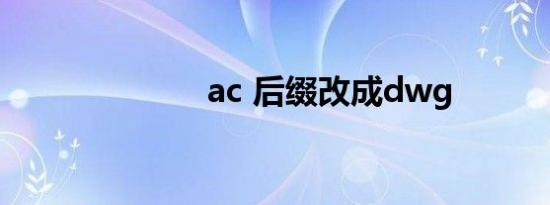 ac 后缀改成dwg