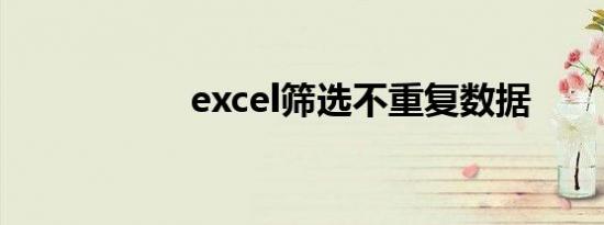 excel筛选不重复数据