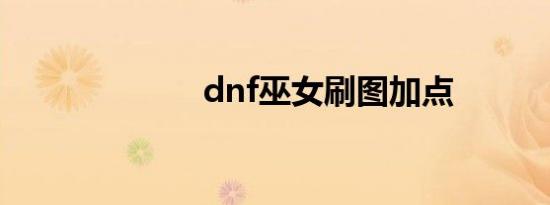 dnf巫女刷图加点
