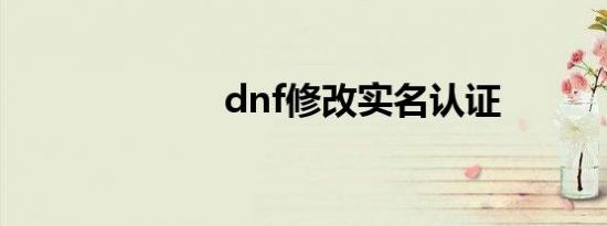 dnf修改实名认证