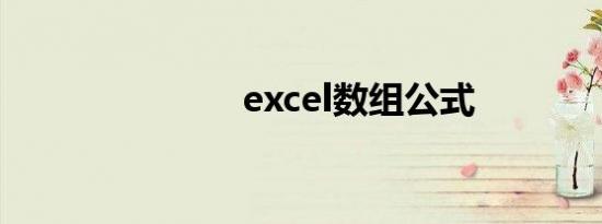excel数组公式