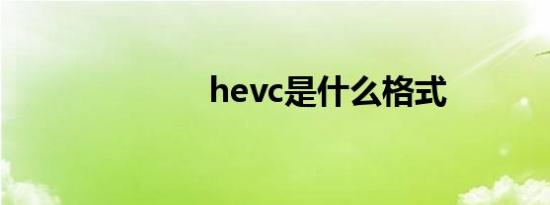 hevc是什么格式