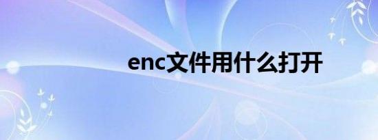 enc文件用什么打开