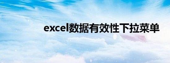 excel数据有效性下拉菜单