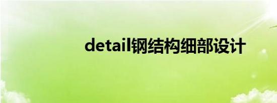 detail钢结构细部设计