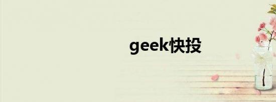 geek快投