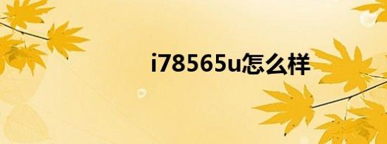 i78565u怎么样