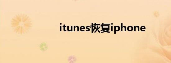 itunes恢复iphone