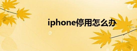iphone停用怎么办