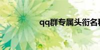 qq群专属头衔名称大全