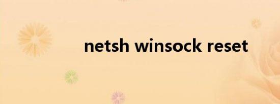 netsh winsock reset