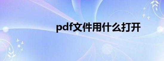 pdf文件用什么打开
