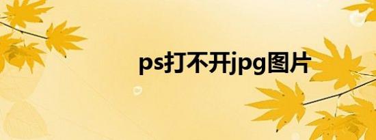 ps打不开jpg图片