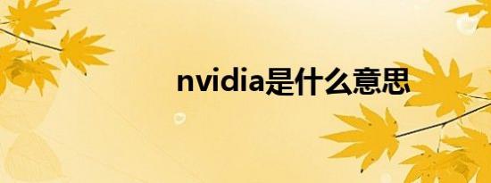 nvidia是什么意思