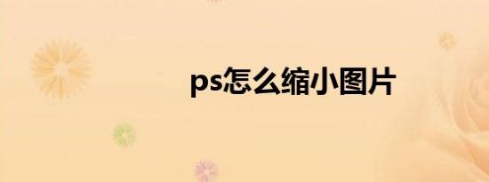 ps怎么缩小图片