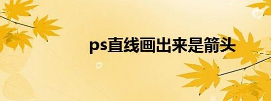 ps直线画出来是箭头