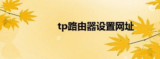 tp路由器设置网址