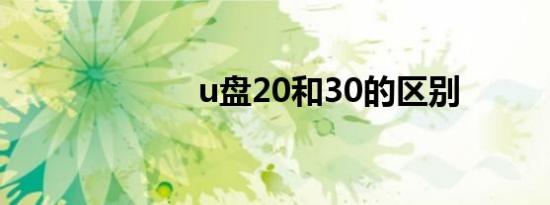 u盘20和30的区别