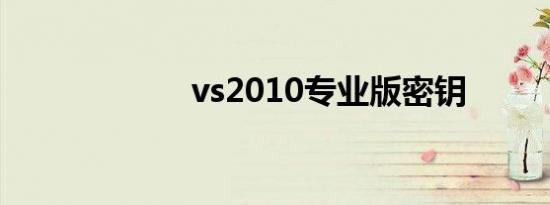 vs2010专业版密钥