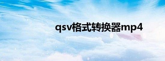 qsv格式转换器mp4